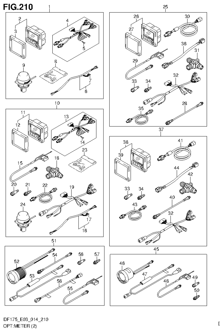 Suzuki DF175ZG OPT:METER (2) (DF175T E03) parts diagram
